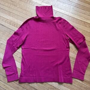 Ann Taylor NWOT Silk Blend Turtleneck Sweater Size S Rose Pink Classic